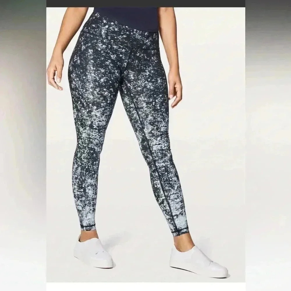 Lululemon Wunder Under Hi- Rise Tight Nulux Multi Black Style # W5AQOS Size 4